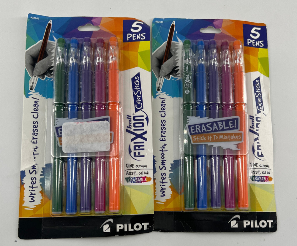 Pilot Erasable Ball FirXion Pens Fine .7mm Color Sticks 5 Pens Per Package 2 Pks